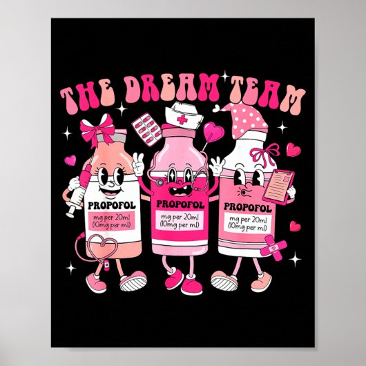 The Dream Team Retro Groovy Nurse Medical Nursing  Poster (Vorne)