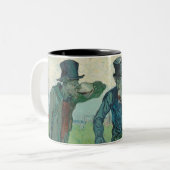 "The Drinkers" - Van Gogh Art Zweifarbige Tasse (Vorderseite Links)