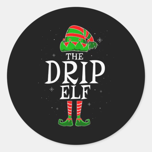 The Drip Elf Group Matching Family Christmas Swag Runder Aufkleber (Vorderseite)