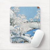 The Drum Bridge, Hiroshige, 1856-58 Mousepad (Mit Mouse)