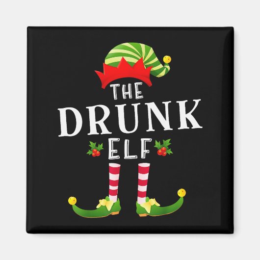 The Drunk Elf Christmas Matching Pajama Magnet (Vorne)