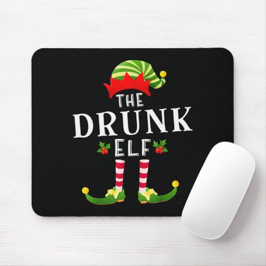 The Drunk Elf Christmas Matching Pajama Mousepad (Mit Mouse)