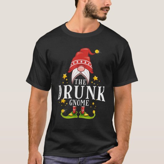 The Drunk Gnome Christmas Matching  T-Shirt (Vorderseite)