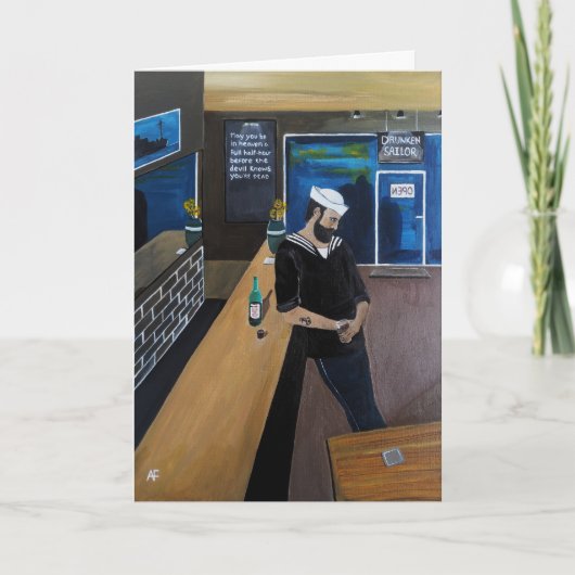 The Drunken Sailor Painting by Alfred Fox Karte (Vorderseite)