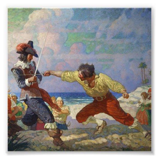 "The Duel on Beach" von NC Wyeth Fotodruck (Vorne)