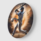 "The Dust Cloud Showdown: A Pitcher's Fury" Große Wanduhr (Winkel)