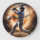 "The Dust Cloud Showdown: A Pitcher's Fury" Große Wanduhr (Vorderseite)