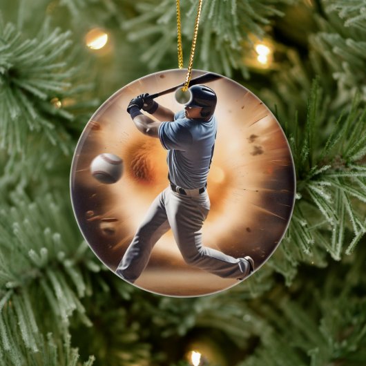 "The Dust Cloud Showdown: A Pitcher's Fury" Keramik Ornament (Baum)