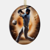 "The Dust Cloud Showdown: A Pitcher's Fury" Keramik Ornament (Rechts)