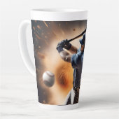 "The Dust Cloud Showdown: A Pitcher's Fury" Milchtasse (Linke Ecke)