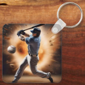 "The Dust Cloud Showdown: A Pitcher's Fury" Schlüsselanhänger (Rückseite)