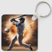 "The Dust Cloud Showdown: A Pitcher's Fury" Schlüsselanhänger (Rückseite)