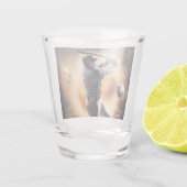 "The Dust Cloud Showdown: A Pitcher's Fury" Schnapsglas (Rückseite)