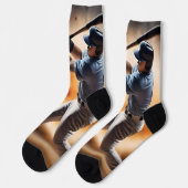 "The Dust Cloud Showdown: A Pitcher's Fury" Socken (Linkes Detail)