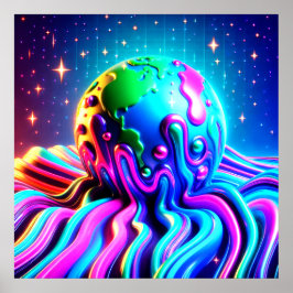 The Earth in Vivid Color on a 24x24 Square Wall Poster