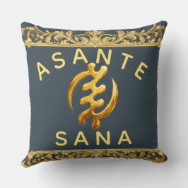 "The Earthly Zenith" Asante Sana Gold Adinkra Heri Kissen