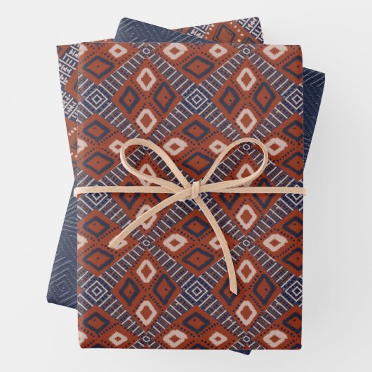 The Earthy Browns and Blue Mud Cloud Style Geschenkpapier Set (Beispiel)