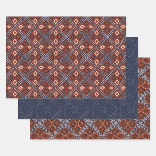 The Earthy Browns and Blue Mud Cloud Style Geschenkpapier Set (Set)