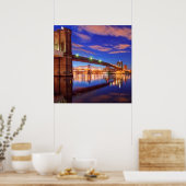 The East River, Brooklyn Bridge, Manhattan Poster (Küche)
