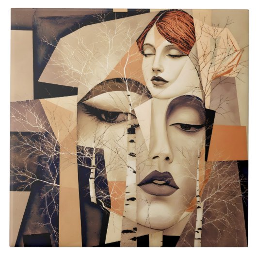 The Echo of “Virelle” – An Abstract Portrait Fliese (Vorderseite)