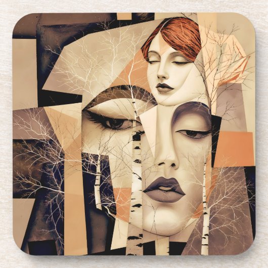 The Echo of “Virelle” – An Abstract Portrait Getränkeuntersetzer (Vorderseite)