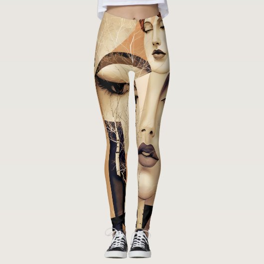 The Echo of “Virelle” – An Abstract Portrait Leggings (Vorderseite)