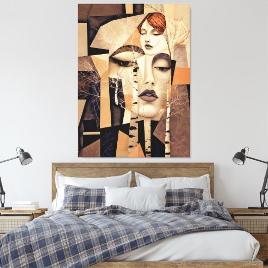 The Echo of “Virelle” – An Abstract Portrait Leinwanddruck (Insitu (Schlafzimmer))