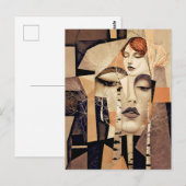 The Echo of “Virelle” – An Abstract Portrait Postkarte (Vorne/Hinten)