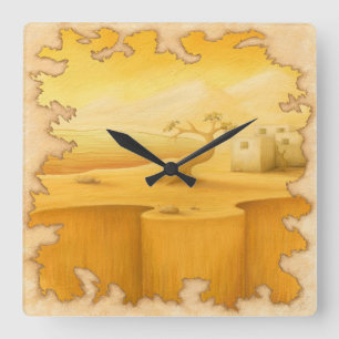 "The Edge of the World" Erlebnismotiv Malerei Quadratische Wanduhr