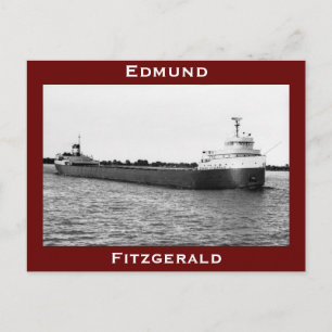 The Edmund Fitzgerald on the St. Clair River (B&W) Postkarte