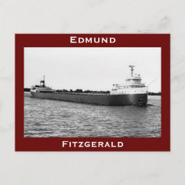 The Edmund Fitzgerald on the St. Clair River (B&W) Postkarte