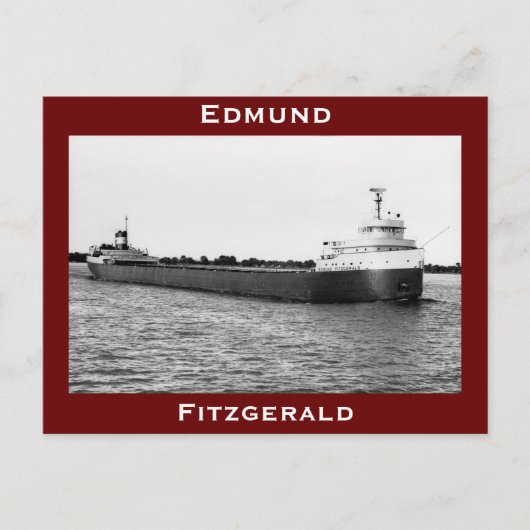 The Edmund Fitzgerald on the St. Clair River (B&W) Postkarte (Vorderseite)