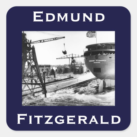 The Edmund Fitzgerald Quadratischer Aufkleber (Vorderseite)