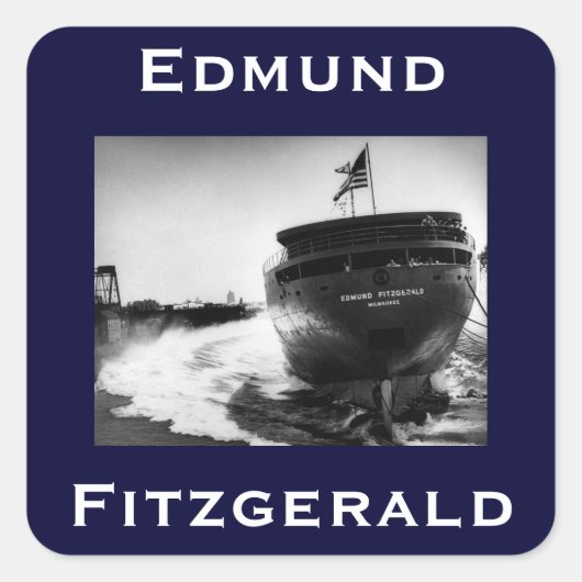 The Edmund Fitzgerald Quadratischer Aufkleber (Vorderseite)