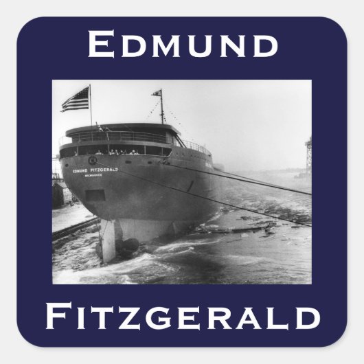 The Edmund Fitzgerald Quadratischer Aufkleber (Vorderseite)