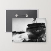 The Edmund Fitzgerald Vintage Great Lakes Ship Button (Vorderseite/Rückseite)