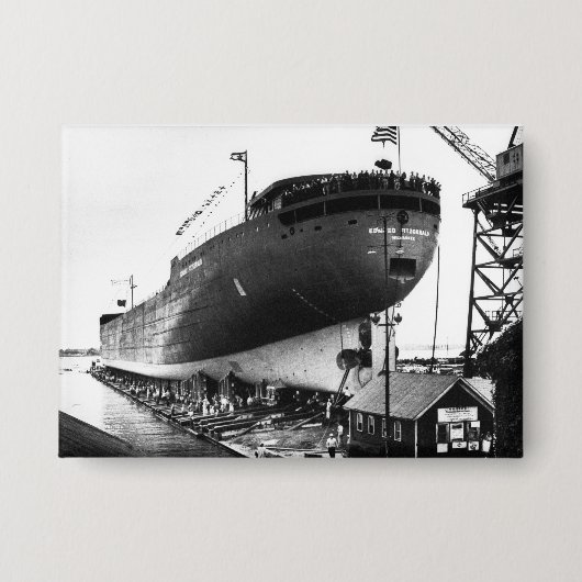 The Edmund Fitzgerald Vintage Great Lakes Ship Button (Vorderseite)