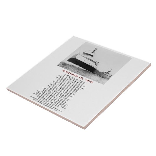 The Edmund Fitzgerald with Crew Names Fliese (Seite)