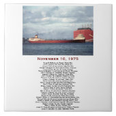 The Edmund Fitzgerald with Crew Names Fliese (Vorderseite)