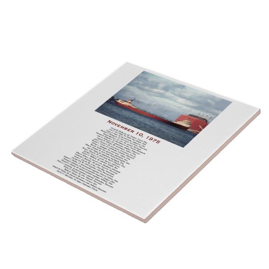 The Edmund Fitzgerald with Crew Names Fliese (Seite)