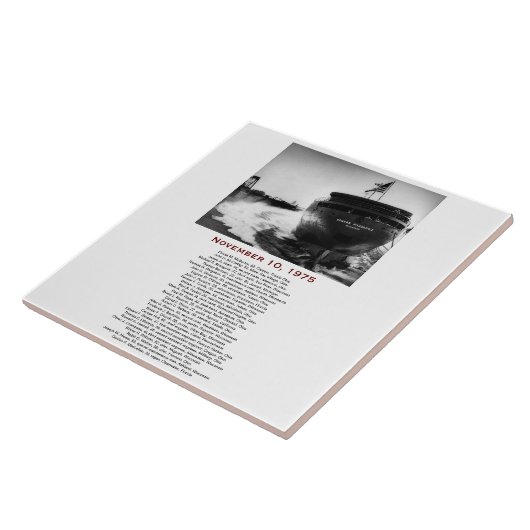 The Edmund Fitzgerald with Crew Names Fliese (Seite)