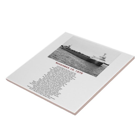 The Edmund Fitzgerald with Crew Names Fliese (Seite)