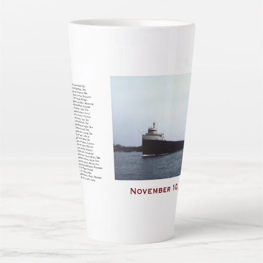 The Edmund Fitzgerald with Crew Names Milchtasse (Vorderseite)