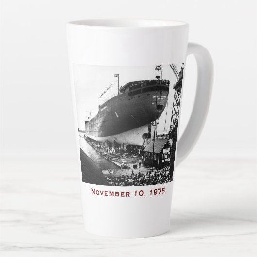 The Edmund Fitzgerald with Crew Names Milchtasse (Rechte Ecke)