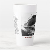 The Edmund Fitzgerald with Crew Names Milchtasse (Vorderseite)