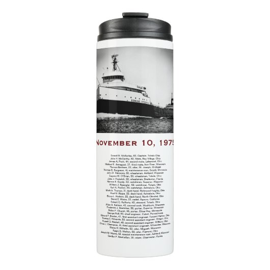 The Edmund Fitzgerald with Crew Names Mug Thermosbecher (Vorderseite)
