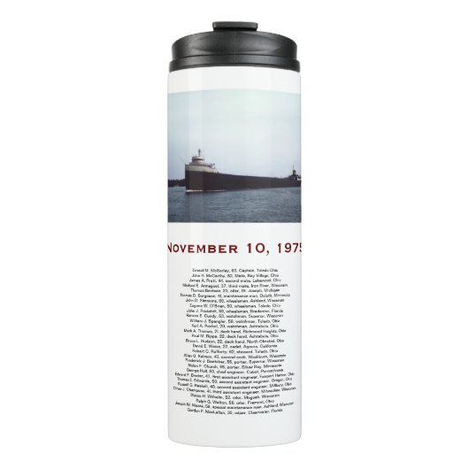 The Edmund Fitzgerald with Crew Names Mug Thermosbecher (Vorderseite)