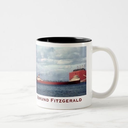 The Edmund Fitzgerald with Crew Names Zweifarbige Tasse (Rechts)