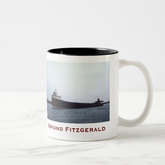 The Edmund Fitzgerald with Crew Names Zweifarbige Tasse (Rechts)