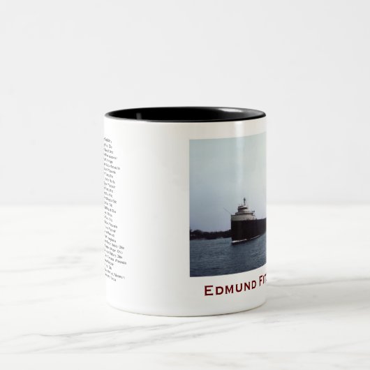 The Edmund Fitzgerald with Crew Names Zweifarbige Tasse (Mittel)